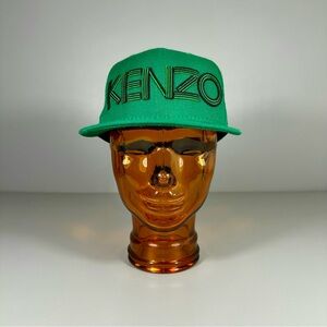 KENZO New Era Embroidered Logo Green Wool Fitted Cap